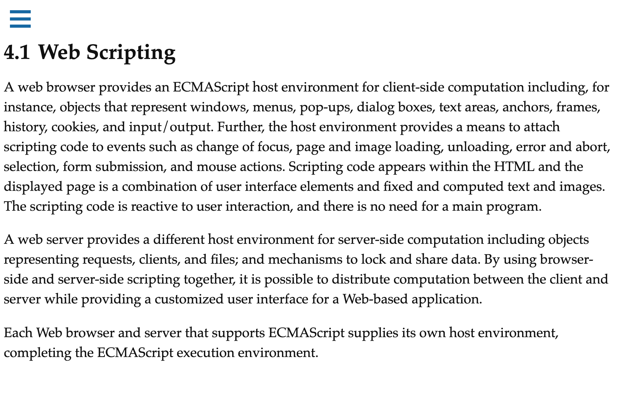 ECMAScript Web Scripting