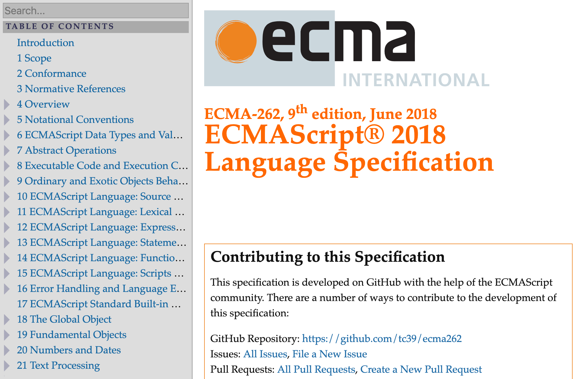 ECMAScript Spec