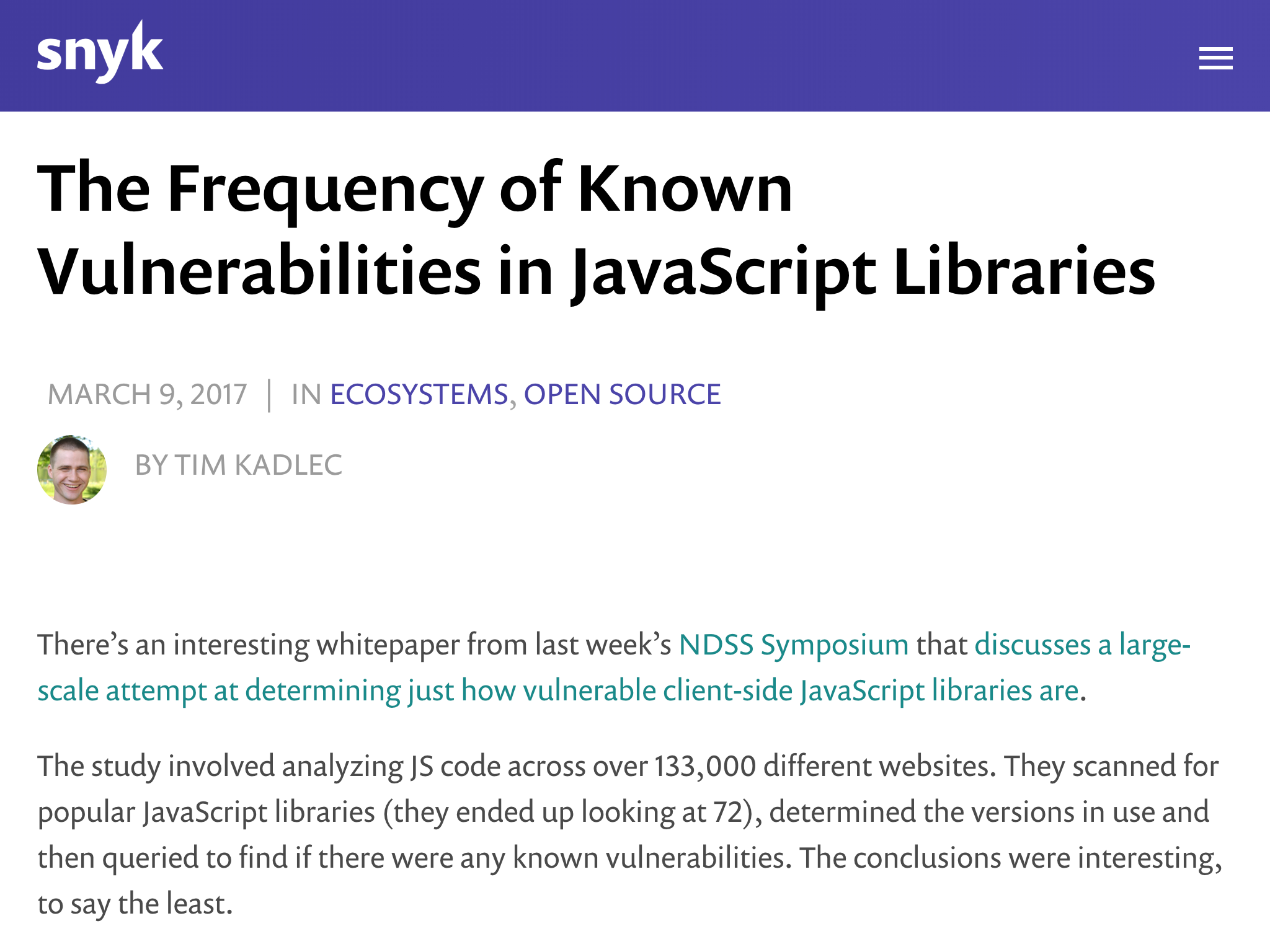 JavaScript Library Security