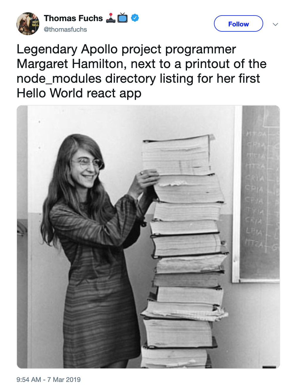 Margaret Hamilton - React HelloWorld