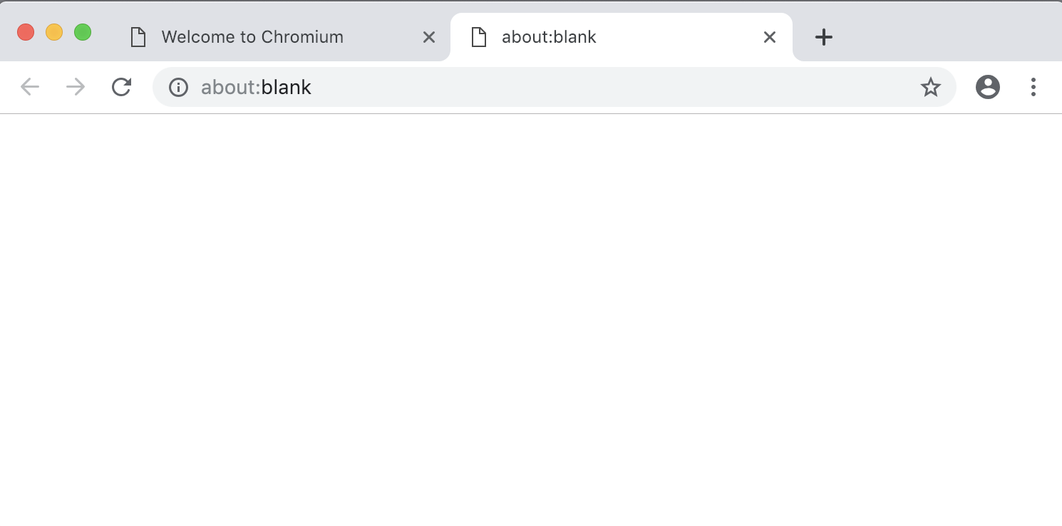 A blank Chromium window