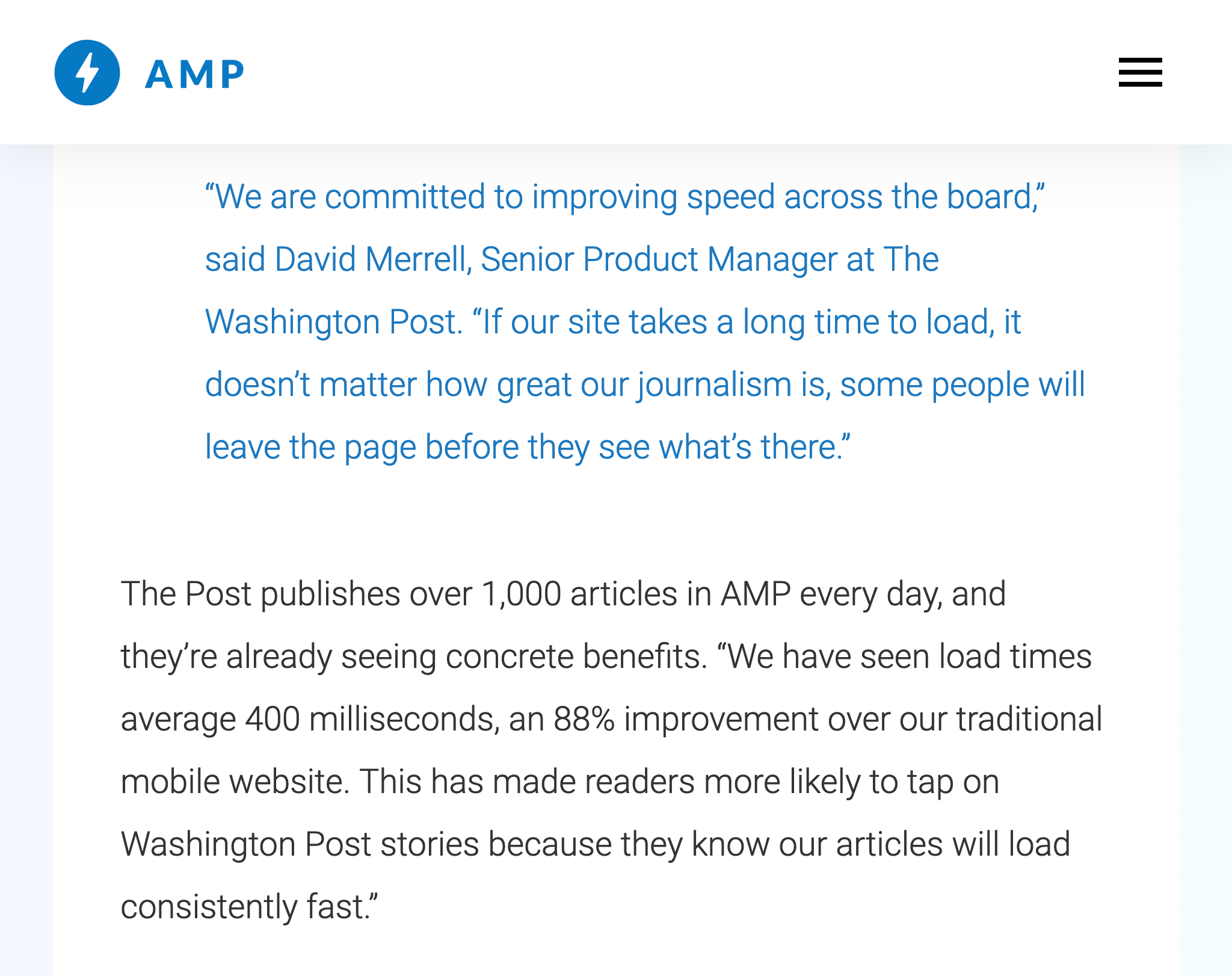 AMP - Case Studies Washington Post