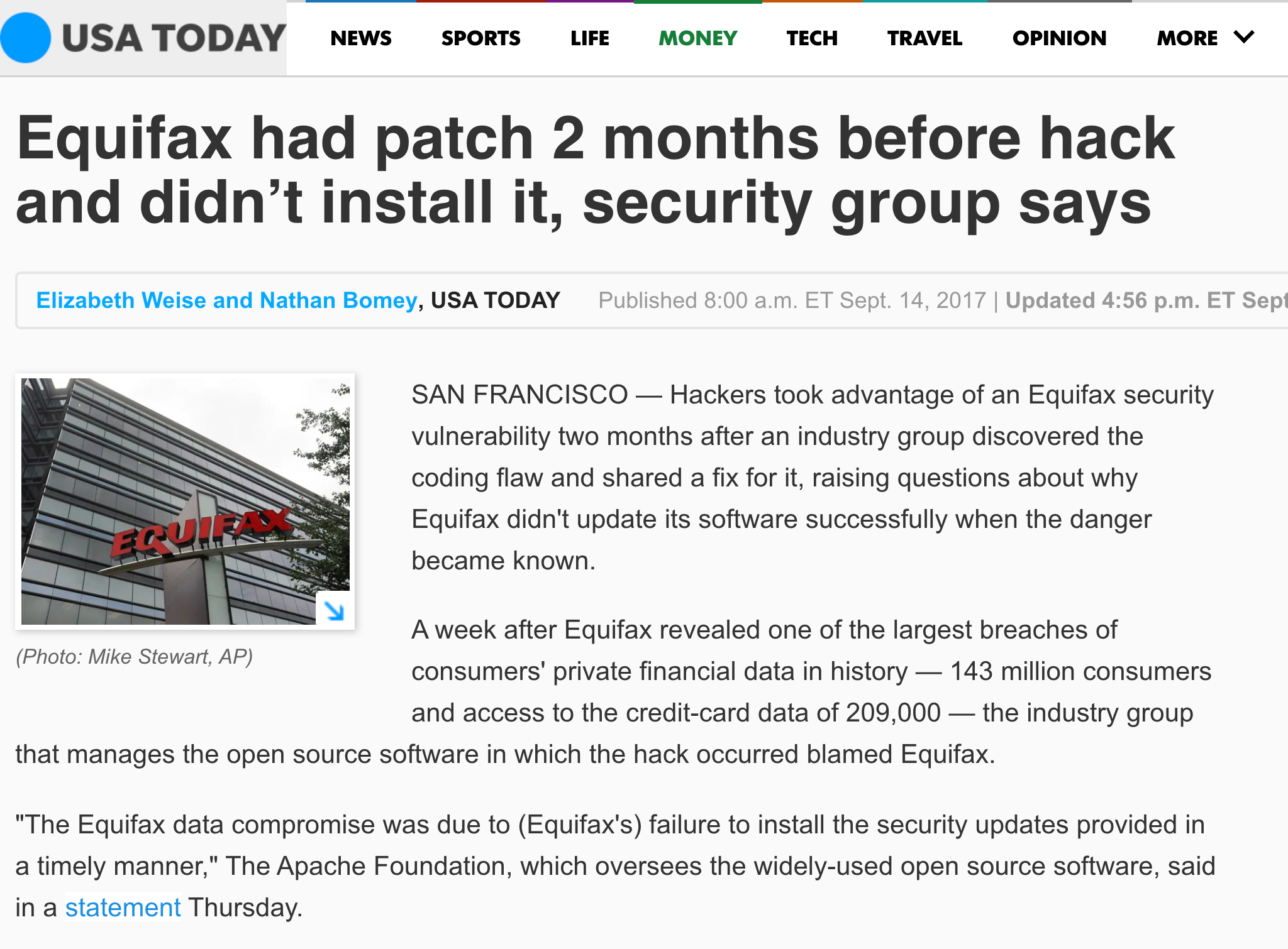 Equifax Struts2 Security